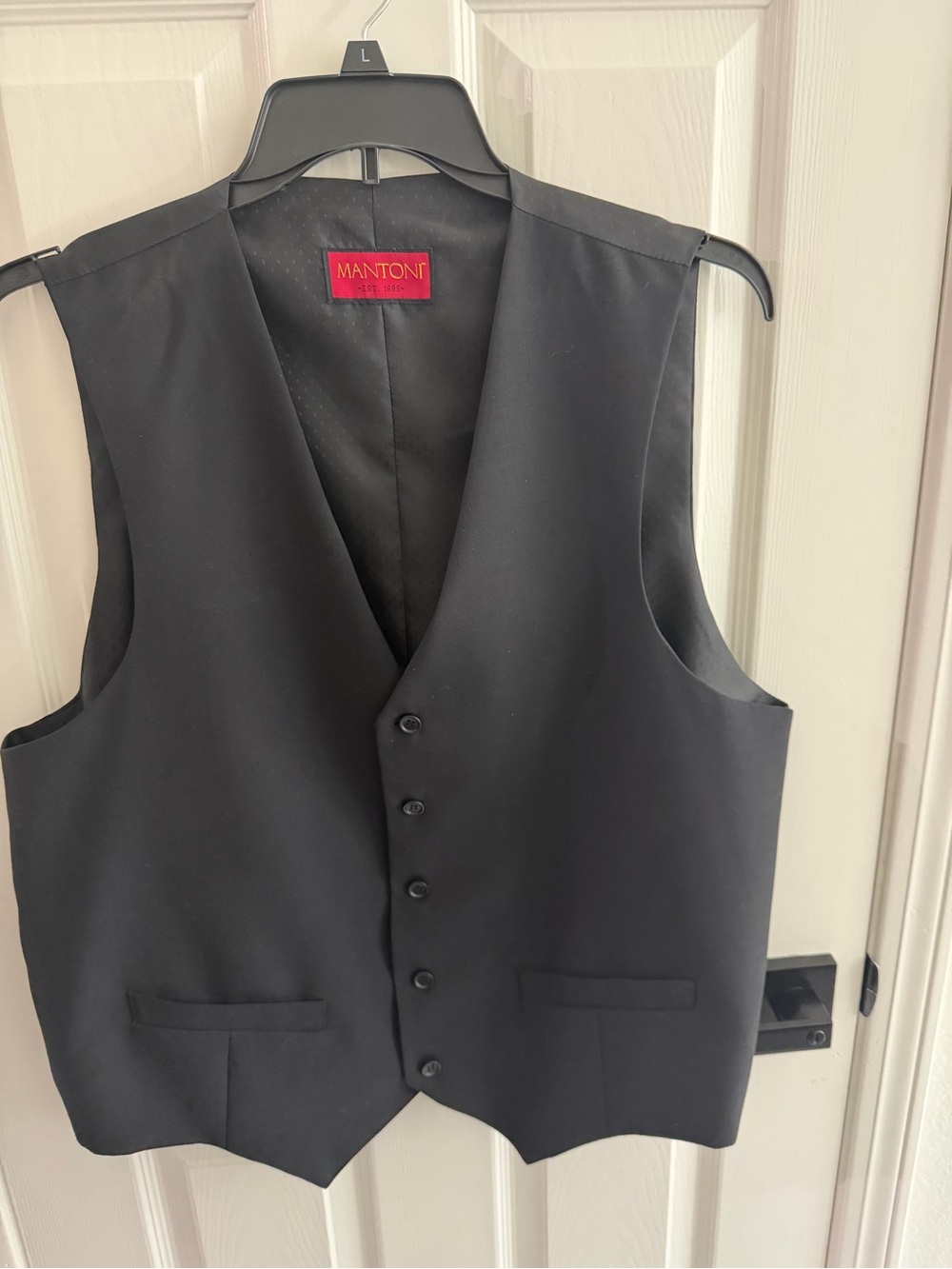 Mantoni Classic Black Men's Dress Vest 100%wool